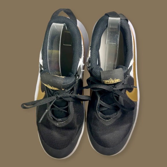 Nike Team Hustle DX SU21  Unisex Size 6Y Black/White/Photon Dust/Metallic Gold - Picture 1 of 12